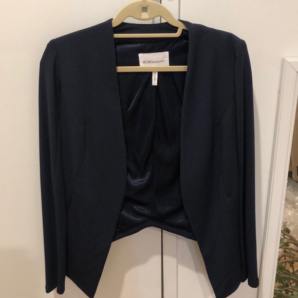 BCBGeneration Jackets & Blazers - Navy draped/angled light blazer NEVER WORN